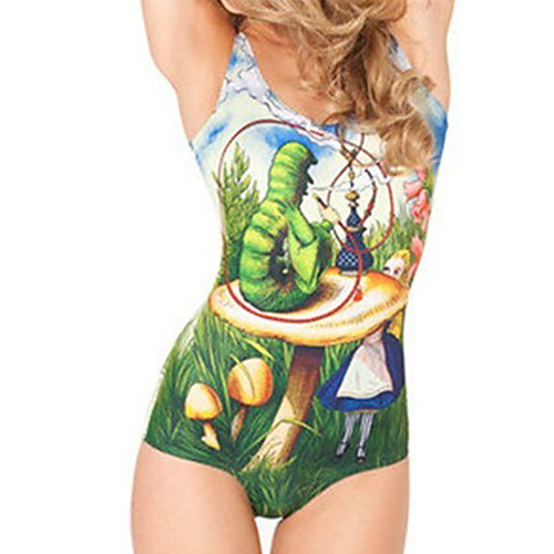 

Women's One Piece Monokini Swimsuit Tummy Control Open Back Slim Animal Rainbow Swimwear Bodysuit Strap Bathing Suits New Party Fashion / Lady / Print / Padless / Print