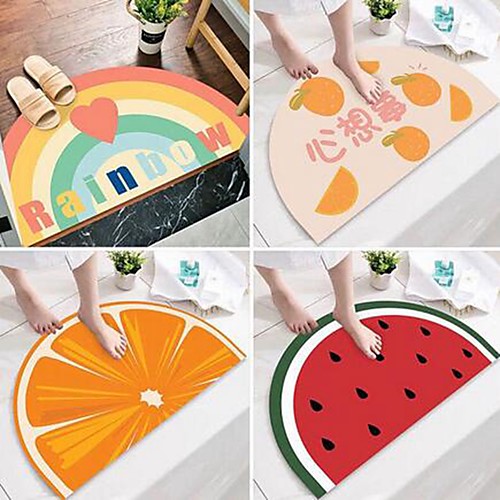 

Bath Mats Orange Creative Absorbent Bathroom Rug Acetate Non Slip