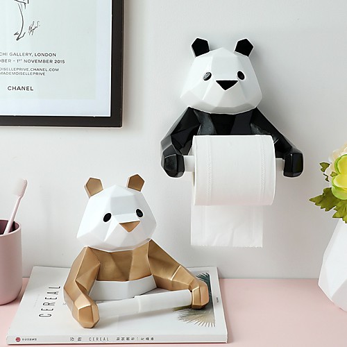 

Panda Paper Towel Holder Kitchen Bathroom Household Toilet Paper Holder Perforated Wall-mounted Paper Roll Holder