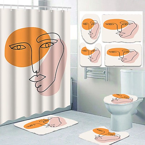 

Bathroom Shower Curtains & Hooks Casual Polyester Waterproof