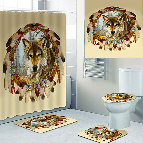 

Bathroom Shower Curtains & Hooks Rainbow Neoclassical Polyester Waterproof