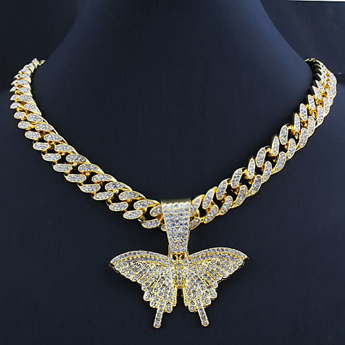 

Women's Men's Necklace Cuban Link Butterfly Trendy Alloy Silver Gold 55 cm Necklace Jewelry 1pc For Gift