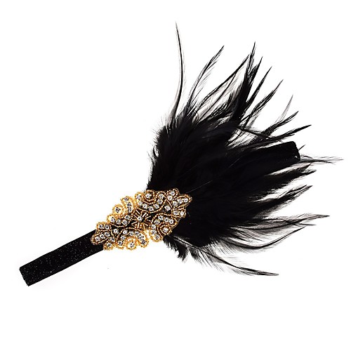 

1920s Retro Fabric Fascinators with Feather / Crystals 1 Piece Special Occasion / Party / Evening Headpiece