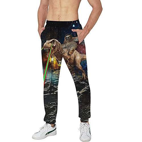 

Men's Casual Athleisure Daily Sports Jogger Pants Sweatpants Pants Dragon Full Length Drawstring Pocket 3D Print Black