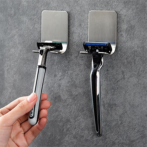 

304 Stainless Steel Razor Hanger Manual Razor Shelf Bathroom Punch-free Storage Rack Hook