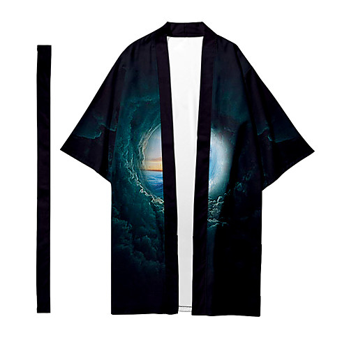 

Shirt Men's Scenery 3D Print 3D Print Casual Long Sleeve Tops Casual Fashion Breathable Comfortable Black