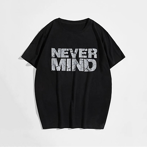 

Men's Unisex T shirt Hot Stamping Graphic Prints Letter Plus Size Print Short Sleeve Daily Tops 100% Cotton Fashion Vintage Classic Black