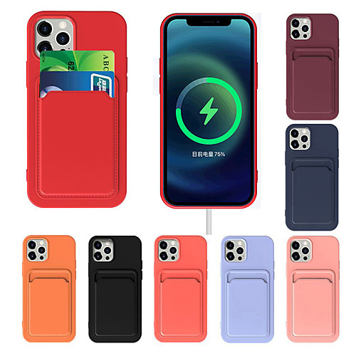 

Silicone Phone Case For Apple iPhone 12 11 SE2020 Shockproof Protective Case Card Holder Cover for iPhone 12 Pro Max XR XS Max iPhone 8 7