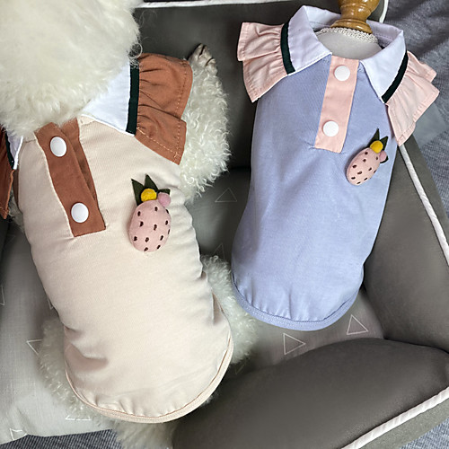 

Dog Cat Shirt / T-Shirt Strawberry Basic Elegant Sweet Dailywear Casual / Daily Dog Clothes Puppy Clothes Dog Outfits Breathable Blue Green Beige Costume for Girl and Boy Dog Cotton S M L XL XXL