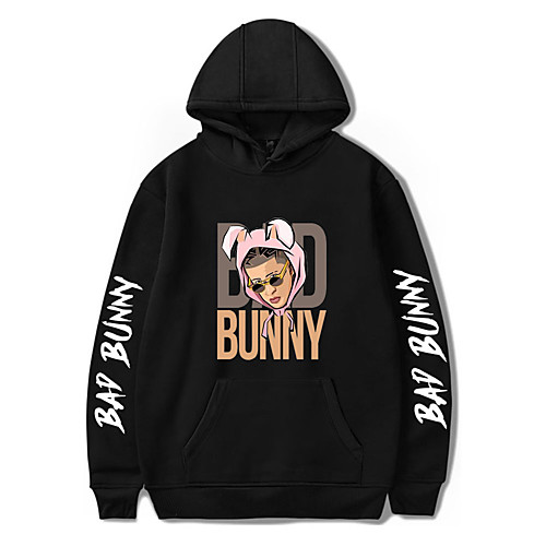 

Inspired by bad bunny Cosplay Cosplay Costume Hoodie Polyester / Cotton Blend Graphic Printing Harajuku Graphic Hoodie For Women's / Men's