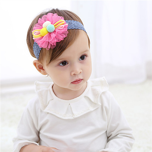 

Girls' For Birthday Party Festival Lace Flower Fabric Blushing Pink Gray 1pc