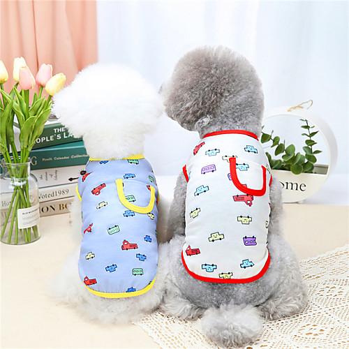 

Dog Cat Shirt / T-Shirt Vest Cartoon Car Basic Adorable Cute Dailywear Casual / Daily Dog Clothes Puppy Clothes Dog Outfits Breathable Yellow Red Costume for Girl and Boy Dog Cotton S M L XL XXL