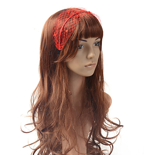 

Solid Color Cute Net Headpiece with Hollow-out / Plaid 1 Piece Special Occasion / Party / Evening Headpiece