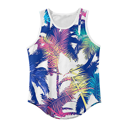

Men's Vest T shirt 3D Print Graphic Prints Tree 3D Print Sleeveless Daily Tops Basic Casual Purple