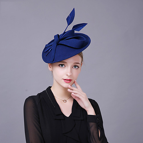

Elegant Classic Wool Fascinators with Feather / Flower 1 Piece Special Occasion / Party / Evening Headpiece