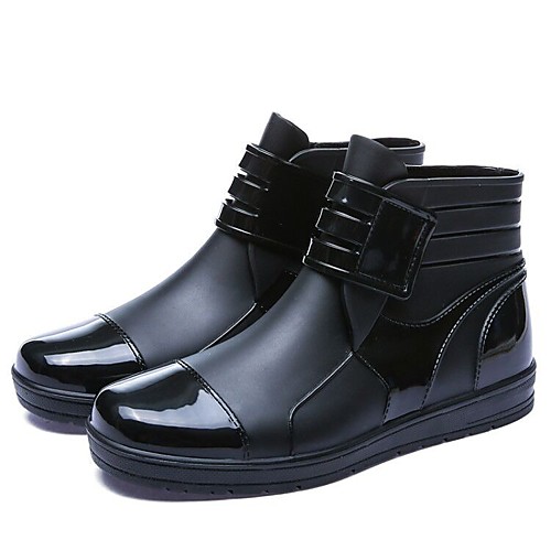 

Men's Rain Boots Casual Daily Outdoor Walking Shoes Cowhide Breathable Non-slipping Black Summer