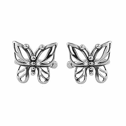 

ear cuff wrap clip on butterfly earrings for women girls non pierced ear fashion cute animal small hoop huggies sterling silver cubic zirconia cartilage earring hypoallergenic huggie hoops 10mm gifts