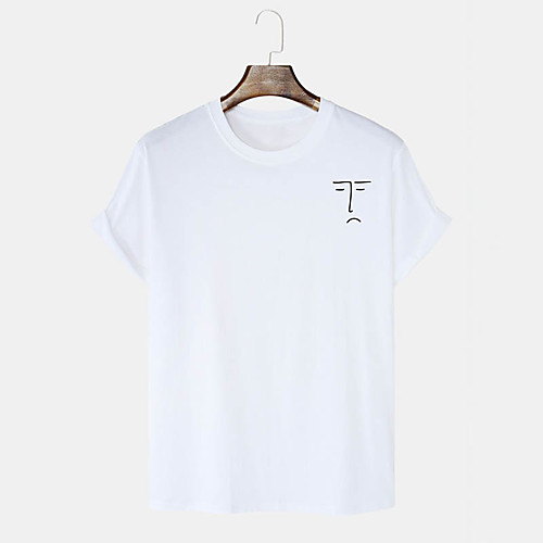 

Men's Unisex T shirt Hot Stamping Curve Graphic Prints Plus Size Print Short Sleeve Daily Tops 100% Cotton Basic Casual White Black Blushing Pink
