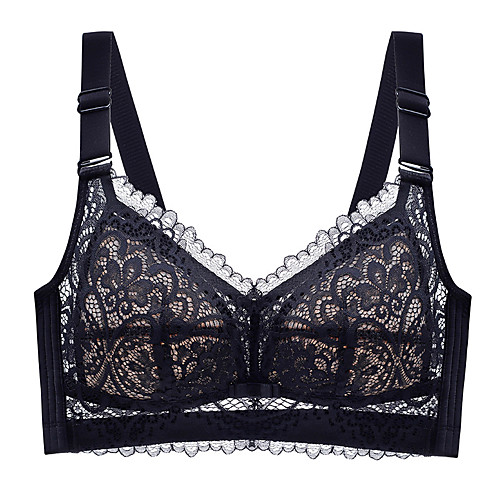 

Women's Plus Size Bra Lace Bras Full Coverage Lace Textured Sexy Purple