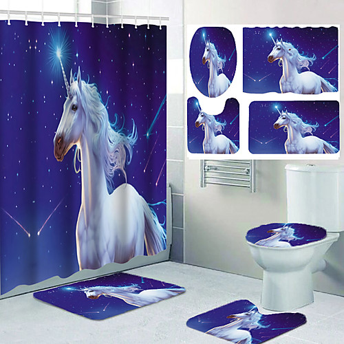 

Bathroom Shower Curtains & Hooks Casual Polyester Waterproof