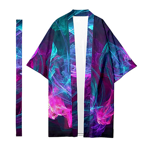 

Shirt Men's Lightning 3D Print 3D Print Casual Long Sleeve Tops Casual Fashion Breathable Comfortable Purple