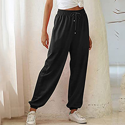

Women's Casual / Sporty Sports Sport Daily Sweatpants Pants Solid Colored Full Length Black Green