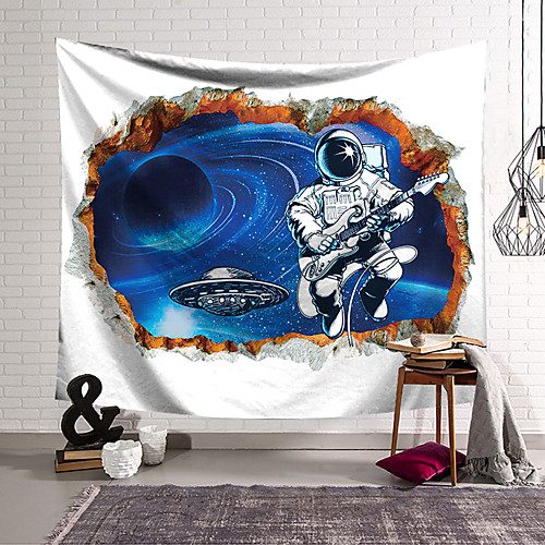 

Wall Tapestry Art Decor Blanket Curtain Hanging Home Bedroom Living Room Decoration Polyester Astronaut Playing Piano
