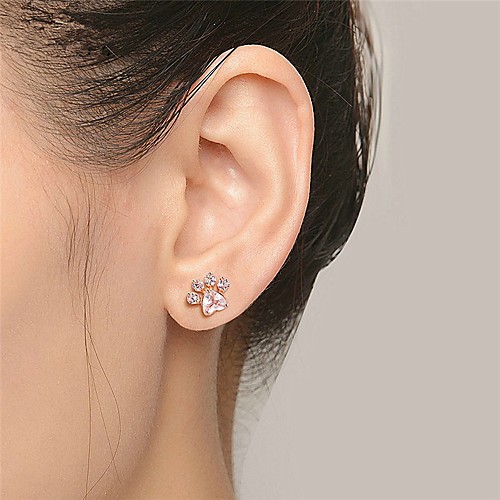 

Men's Stud Earrings Fancy Cat Stylish Sweet Earrings Jewelry Rose Gold / Silver For Birthday Gift Festival 1 Pair