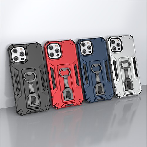 

Armor Phone Case For iPhone 12 Pro Max / 12 Mini / 11 Pro Max Shockproof Phone Case With Holder Stand Corkscrew For iPhone XS Max XS XR