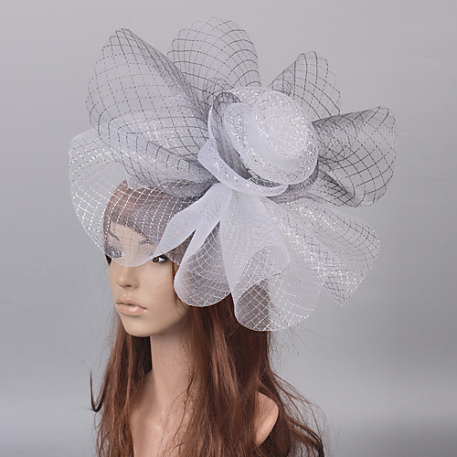 

Retro Hyperbole Tulle Fascinators with Floral / Color Block 1 Piece Special Occasion / Party / Evening Headpiece