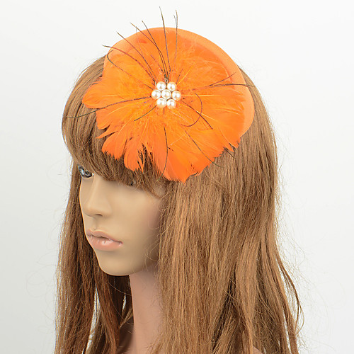 

Retro Pearl Tulle / Feathers Fascinators with Feather 1 PC Special Occasion / Party / Evening Headpiece