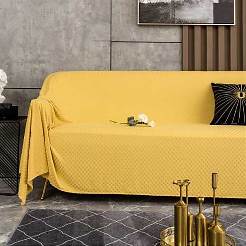 

Sofa Cover Sofa Blanket Solid Colored Pleated Polyester Slipcovers