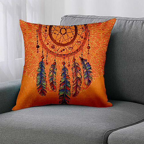 

Double Side 1 Pc Geometric Cushion Cover Print 45x45cm Faux Linen for Sofa Bedroom