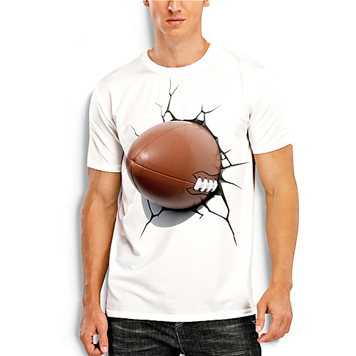 

Men's Tee T shirt Shirt 3D Print Graphic Graphic Prints Print Short Sleeve Daily Tops Casual Designer Big and Tall Round Neck White Red Navy Blue / Summer
