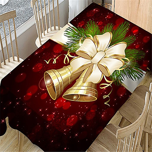 

Table Cloth polyester fibre Christmas American Style Patterned Tabel cover Table decorations for Daily Wear rectangule 140140 cm ZB-1001-Christmas bell red-chair cover 2 pcs