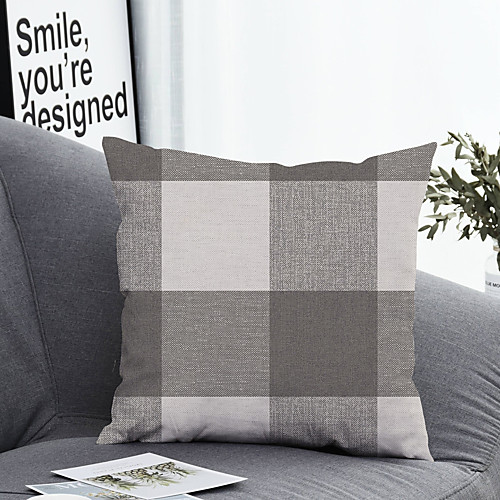 

1 pcs Polyester Pillow Cover Pillow Cover & Insert, Geometric Simple Classic Square Zipper Polyester Traditional Classic