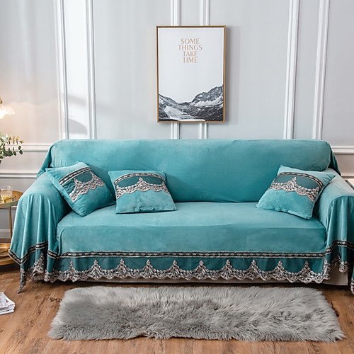 

Sofa Cover Sofa Blanket Solid Colored Applique Polyester Slipcovers