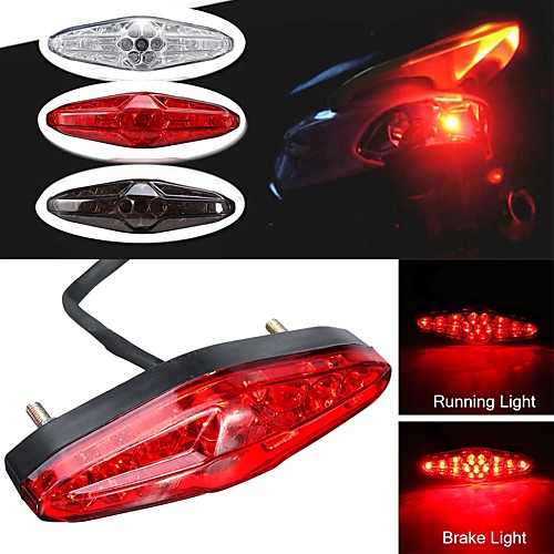 

OTOLAMPARA DC 12V Red LED Motorcycle ATV Dirt Bike Brake Stop Running Tail Light Without Bracket 1pcs - White/Smoked/Red Shell