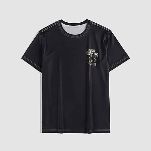

Men's Unisex T shirt Hot Stamping Skull Plus Size Print Short Sleeve Casual Tops 100% Cotton Basic Casual Fashion Black