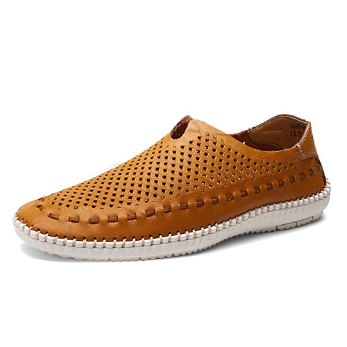 

Men's Loafers & Slip-Ons Classic Beach Daily Nappa Leather Breathable Non-slipping Wear Proof White Yellow Blue Spring Summer