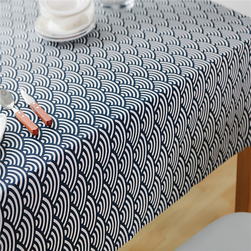 

Table Cloth Linens Dust-Proof Contemporary Geometric Tabel cover Table decorations for Daily Wear rectangule 4060 cm Navy blue fish scales without lace 1 pcs