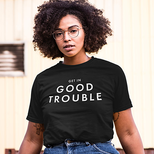 

Women's T shirt Letter Round Neck Tops Basic Basic Top White Black Blue