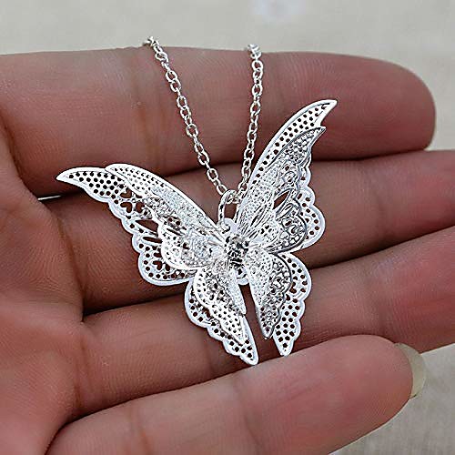 

silver lovely butterfly pendant necklace jewelry for women girls kids, pendant chain necklace 202 inch women jewelry