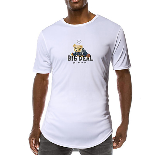 

Men's Unisex T shirt Hot Stamping Graphic Prints Bear Plus Size Print Short Sleeve Daily Tops Casual Fashion White Black Wine
