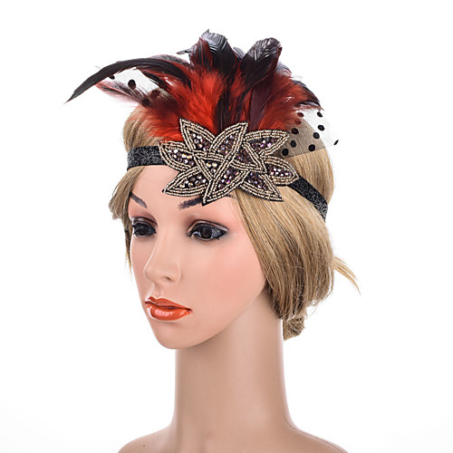 

Elegant Retro Feathers Headpiece with Feather / Crystals 1 Piece Special Occasion / Party / Evening Headpiece