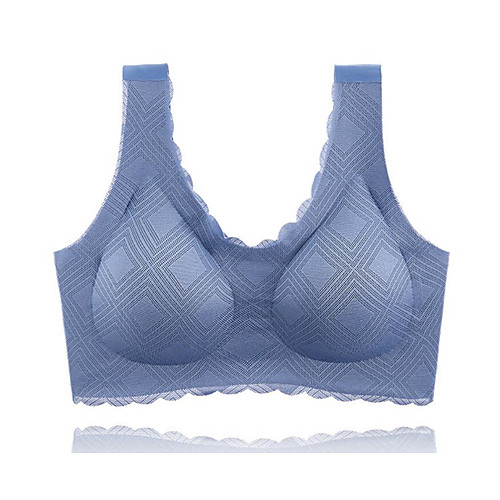 

Women's Plus Size Bra Sports Bras Full Coverage Textured Sexy Silver