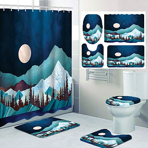 

Bathroom Shower Curtains & Hooks Casual Polyester Waterproof