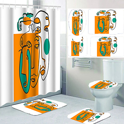 

Bathroom Shower Curtains & Hooks Casual Polyester Waterproof