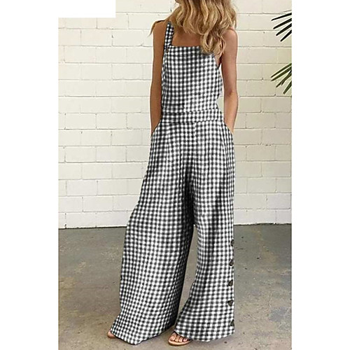 

Women's Ordinary Blue Red Yellow Jumpsuit Solid Colored Geometric Print