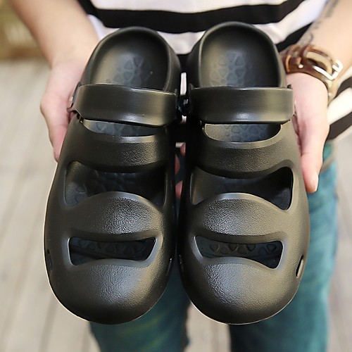 

Men's Sandals Casual Daily Outdoor Walking Shoes PVC Breathable Non-slipping Black Blue Brown Summer